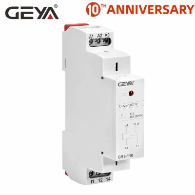 【☊HOT☊】 ACCD TOY STORE Geya Din Rail รีเลย์ตัวกลางรีเลย์สวิตช์ Dc 12V แบบ Gr8รางดิน8a 16a Rohs