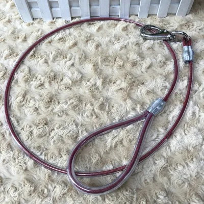 HQ B1 Bite Proof Solid Pet Dog Leash Handy Steel Cable Leash with Flexible PVC Coating 1.2-10 Meters Long for Small or Large Dog