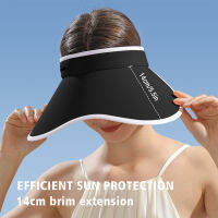 ฤดูร้อน Sun หมวก Sunshade กลางแจ้งชายหาดขี่จักรยานตกปลาปรับกว้าง Brim Empty Top Visor หมวกที่ถอดออกได้ Windproof Rope