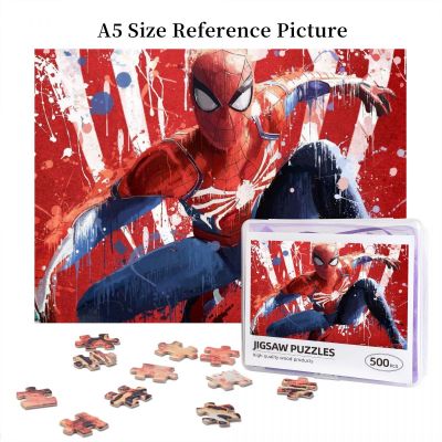 Spider-Man Marvel Comics Wooden Jigsaw Puzzle 500 Pieces Educational Toy Painting Art Decor Decompression toys 500pcs