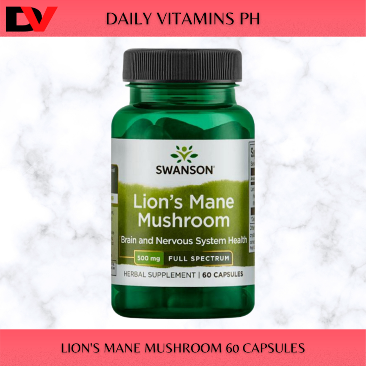 Swanson Lion's Mane Mushroom 500 mg, 60 Capsules - Memory Support ...