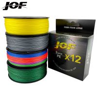 JOF 500เมตร300เมตร12เส้น/9เส้น Senar Pancing PE ถักสายเบ็ดตกปลา20-92LB เรียบทนทานสายทะเลน้ำแข็ง