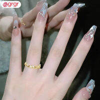 Fgrgr Ballerina เล็บปลอม DIY เล็บลายหวานเย็นพร้อม Rhinestones สำหรับการจับคู่ชุดขาออก