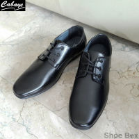 Cabaye รองเท้าหนังผู้ชาย รองเท้าคัทชูมีเชือก CA307 - Black Size39-45