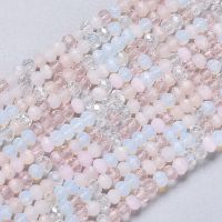 1Strand Glass Beads Strands Faceted Rondelle Pink 2~3.2x1.8~2.6mm Hole: 0.8mm about 185~186pcs/Strand 15.55~15.75 inch(39.5~40cm)