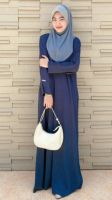 ชุดเดรสอิสลาม Abaya Basic  เนื้อผ้า Italian silk ขนาดฟรีไซส์