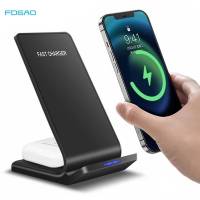 ZZOOI 2 in 1 Wireless Charger Stand Pad For iPhone 14 13 12 11 XS Pro Max Airpods Samsung S23 S22 Induction Fast Charging Dock Station