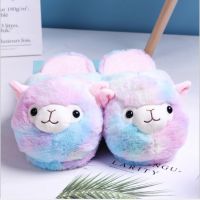 VG Silly Alpaca Plush Cotton Slippers Non-slip Indoor Home Slippers comfortable household breathable indoor Flip Flop