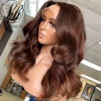 Body Wave Chocolate Brown 13X4 Lace Front Wigs 180 Density Colored Synthetic Dark Brown Lace Front Wig For Black Women [ Hot sell ] TOY CENTER