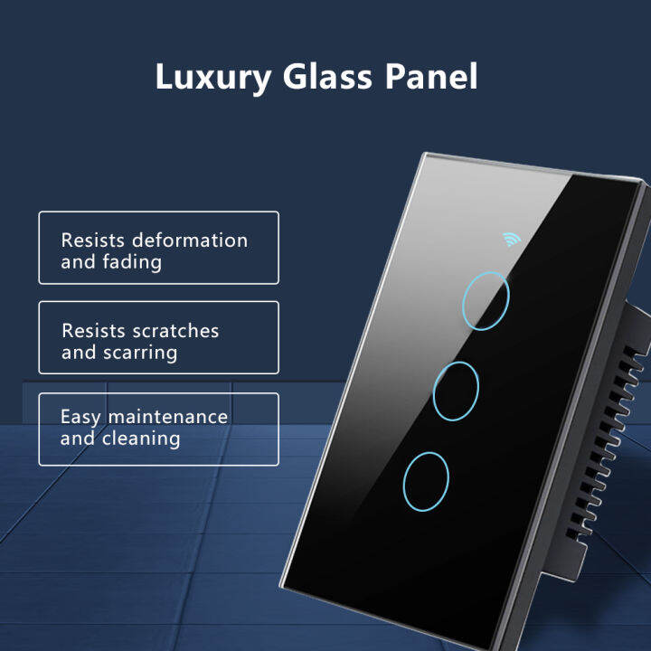 Tuya Wifi Smart Touch Light USEU Switch Wireless Remote LED Light