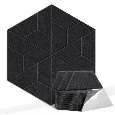 18 Pack Hexagon Self Adhesive Soundproof Wall Panels for Home Office Studio Multicolor