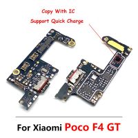 ใหม่เหมาะสำหรับ Xiaomi Poco F4 GT ที่ชาร์จยูเอสบีที่ชาร์จขั้วต่อแท่นพอร์ตไมโครโฟนสายแผงวงจรเคเบิลแบบยืดหยุ่นพร้อมอะไหล่ไมโครโฟน