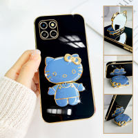 เคสสำหรับ Infinix Smart 6 HD Smart6 Smart 5 Pro X683 8i Infinix Note 4 Smart 4C Kitty พับเป็นขาตั้งกระจกชุบเคสโทรศัพท์เคสโทรศัพท์นิ่มสุดหรู