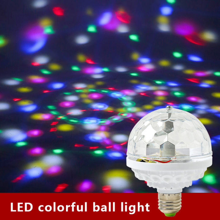 E27 Disco Light Bulb Rotating RGB Party Light Lamp LED Strobe Bulb Strobe  Light Multi Crystal Disco Bulb for Birthday Party Club Bar Christmas 