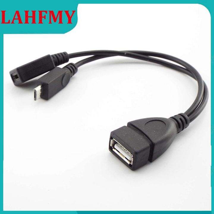 LAHFMY 2 in 1 OTG Micro Usb Host Power Y Splitter Usb Adapter to Mirco