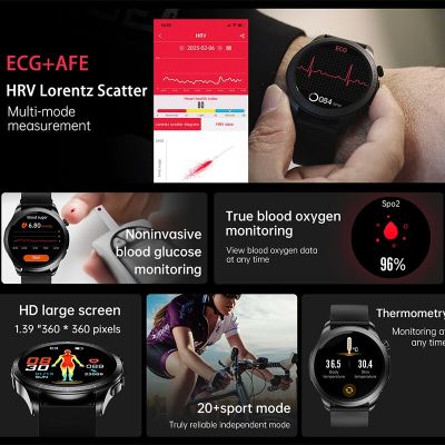 LIGE เครื่องวัดน้ำตาลในเลือดนาฬิกาข้อมืออัจฉริยะผู้ชาย,เครื่องวัดน้ำตาลในเลือดใหม่สุขภาพอัตราการเต้นของหัวใจ Smartwatch Olahraga ความดันโลหิตสำหรับผู้ชายผู้หญิง