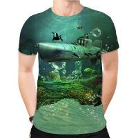 2023 NewSummer ผู้ชายและผู้หญิงแฟชั่นสบายๆ3D พิมพ์เสื้อยืด Submarine เสื้อยืดแขนสั้น Oversize XXS-6XL