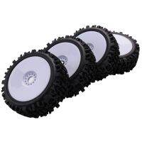 4 x 17mm Hub Wheel Rim &amp; Deep Tooth Tire for 1/8 Off-Road RC Car Buggy Redcat Team Losi VRX HPI Kyosho HSP Hobao Carson