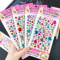 ✣♀❡ Childrens 3D Gem Diamond Stickers Shiny Rhinestone Acrylic Crystal Creative DIY Mobile Album Decoration for Girls Gift