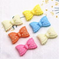 10pcs Multicolor Resin point bow Flat Back Cabochon Art Decoration Charm Craft Hair bow Center