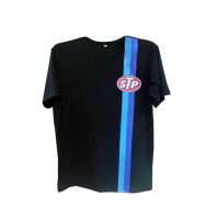 STP T-Shirt เสื้อยืดสีดำคาดฟ้า