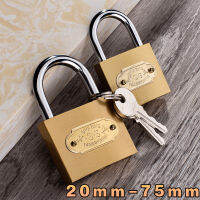 แม่กุญแจทองแดงเทียม ใช้สำหรับล็อกประตู ตู้ Key lock 20mm-75mm  ล็อคแน่นหนา ลูกกุญแจสามดอก พร้อมส่ง 3 ดอก ล็อคประตู ล็อคตู้ หอพักในครัวเรือน