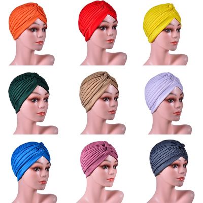 【YF】 Muslim Women Turban India Headscarf Sleep Night Cap Beanie Bonnet Hair Loss Chemo Caps Hat Headwear Stretch Head Wrap
