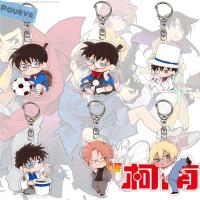 POUEVE จี้ของขวัญรูปปั้นนักสืบ Conan Shinichi อะนิเมะเลือดร้อนภาพเคลื่อนไหวอุปกรณ์ต่อพ่วงรูปแกะสลักพวงกุญแจพวงกุญแจ