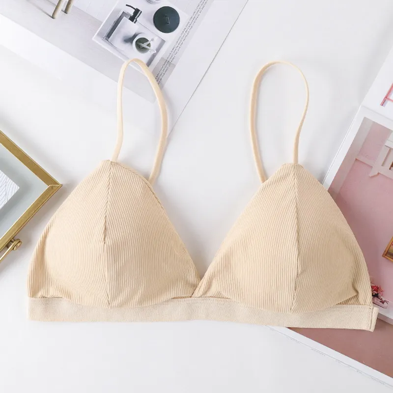 French style no steel ring underwear women's triangle cup silk