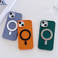 Fashion Colorful Soft Frame Hard PC Back Shockproof Phone Case for iPhone 14 13 12 11 Pro Max Magsafe Magnetic Wireless Charging