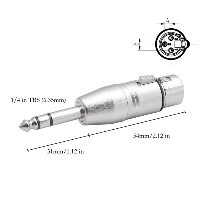 4-pack-xlr-female-to-6-35mm-adapter-balanced-female-xlr-to-6-35mm-male-microphone-adapter-easy-install-easy-to-use