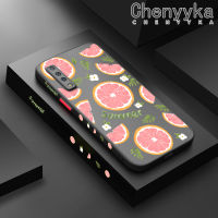 Chenyyka เคส2018 A7ปลอกสำหรับ Samsung ลายการ์ตูนส้มฤดูร้อนบางกันกระแทกเคสโทรศัพท์ผิวด้านแข็งขอบสี่เหลี่ยมเคสลายซิลิโคนนิ่มคลุมทั้งหมดเคสป้องกันเลนส์กล้อง