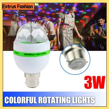 Party 6W LED B22 E27 Crystal Ball Rotating Bulb Disco Lamp Stage Light Bulb