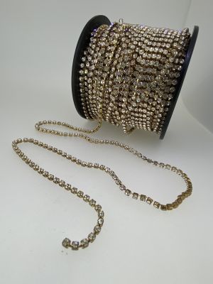 GM Crystal Fashion Metal Cup Chain with Rhinestone 100cm