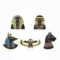 【Fashion house]HOSENG Black Vintage Ancient Egypt Badge Creative Metal Collar Elegant Woman Man Party Luxury Enamel เครื่องประดับ Pin ของขวัญ HS 152