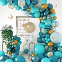 146pcs Teal Blue Balloons Garland Arch Kit 5th Birthday Girl Party Anniversaire Wedding Decoration Mariage Bride To Be Globos Balloons