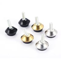 4pcs Adjustable Metal Furniture Levelers Feet Leg M6*15mm Thread Screw Black/Silver/Gold for Cabinet Table Chair Machine Base Furniture Protectors Rep