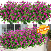 【cw】Fake Artificial Flowers Outdoor for Decoration UV Resistant No Fade Faux Plastic Plants Garden Porch Window Kitchen Office Table ！