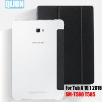 Silk Tablet case for Samsung SM-T580 SM-T585 Leather Smart Sleep wake funda Trifold Stand cover for Galaxy Tab A 10.1 2016 A8