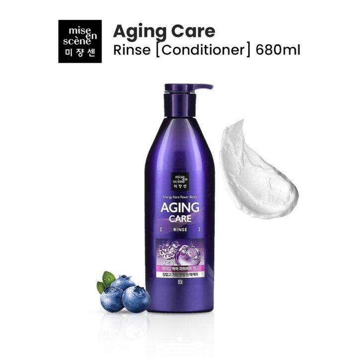 Mise En Scene Aging Care Shampoo and Rinse Hair Care Conditioner 680ml ...