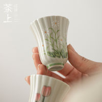 Spot parcel post Tea Cup Hand-Painted Chinese Porcelain Kung Fu Tea Set Womens Fragrance-Smelling Cup Single Cup Goblet Personal Tea Cup Master Cup