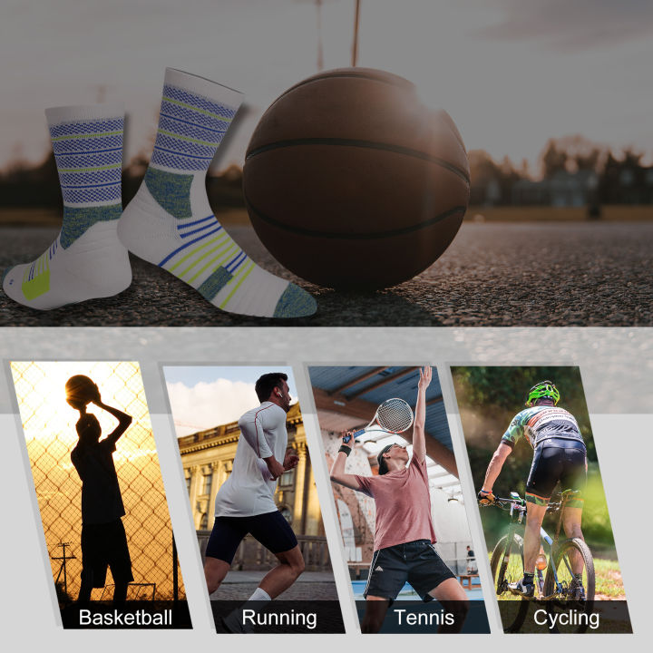 กีฬา-cushioned-ถุงเท้าบาสเกตบอลขี่จักรยานวิ่งถุงเท้ากีฬาสำหรับผู้ชายผู้หญิง