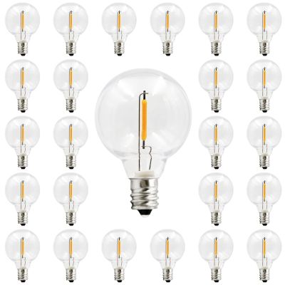 25PCS G40 String Lights Bulb 110V 220V Warm 2200K Lamps Replace 7W Incandescent Bulbs