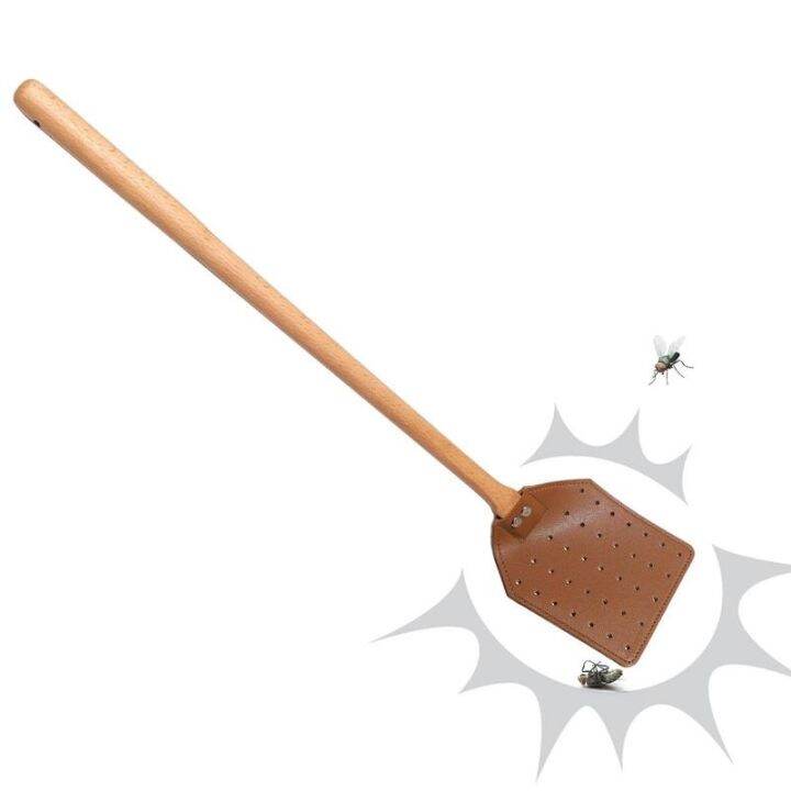 fly-swatter-mosquito-swatter-long-handle-pu-leather-flyswatter-flapper-insect-killer-indoor-bees-swatters-for-kitchen-bedroom