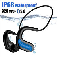 Bluetooth5.0 Bone Conduction Headphone 32GB IP68 Waterproof MP3 Music Player Swimming Diving Earphone With Microphone