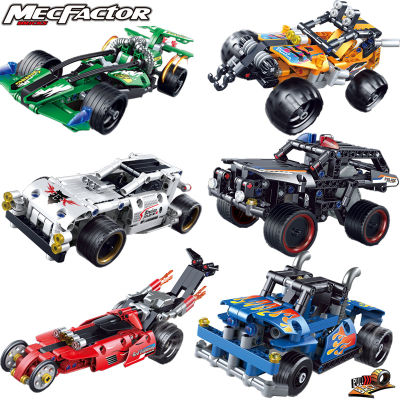 ดึงกลับ Technicalal Car Racer MOC Off-Road รถ DIY Building Blocks ของเล่นเด็กสำหรับเด็กอิฐ SuperCar คริสต์มาสของขวัญ