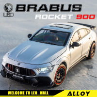 LEO รถของเล่นโลหะอัลลอยสำหรับเด็ก1:24 Benz Brabus Rocket 900,ของเล่นรถไดคาสต์สำหรับเด็กรถบรรทุกขนาดเล็กของเล่นเสียงและแสง