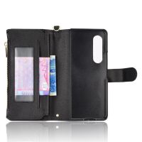 Zipper Wallet Flip Phone Case For Samsung Galaxy Z Fold4 Fold3 Fold 4 3 5G Magnetic Card Slot Pocket Holder Purse Leather Cover