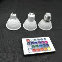 【♘COD Free Cas♘】 yanjina85828158 E27 Gu10 Rgb หลอดไฟ Bombillas Led 5W Gu10โคมไฟแอลอีดีอาร์จีบีดีบเบิลยูหรี่แสงได้ Gu 10หลอดไฟ Led Light Ac85-265v Magic สีด้วยรีโมทคอนโทรล