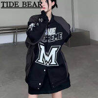 TIDE BEAR รถจักรยานยนต์แจ็ครถจักรยานยนต์แจ็คเก็ตสีคมชัดฮิปฮอปลำลองยืนขึ้นคอเบสบอลแจ็คเก็ตนขึ้นคอเบสบอลแจ็คเก็ต